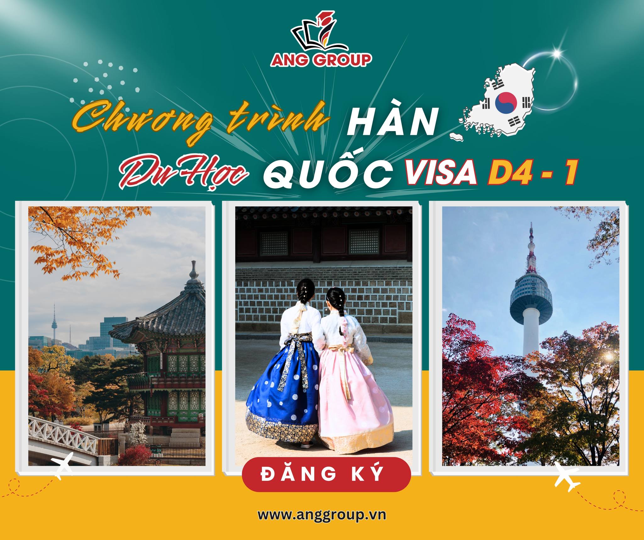 CƠ HỘI VÀNG DU HỌC HÀN QUỐC CÙNG ANG